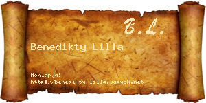 Benedikty Lilla névjegykártya